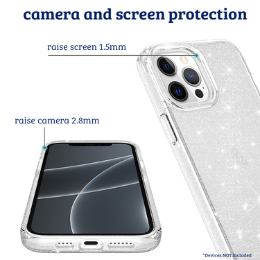 iPhone 12 Pro Max Compatible Case Cover With Ultimake Glitter Shockproof - Gold